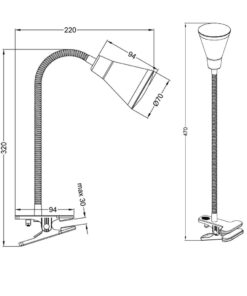 Φωτιστικό με Σφιγκτήρα Reality LED 3,8W Λευκό Πλαστικό 350lm 3000K R22711101