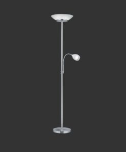 Φωτιστικό Δαπέδου Reality 2xE27 Νίκελ Ματ Μεταλλικό R40063107