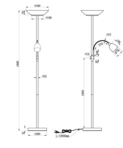 Φωτιστικό Δαπέδου Reality 2xE27 Ορείχαλκος Ματ Μεταλλικό R40063108