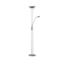 Φωτιστικό Δαπέδου SPOCK Reality LED 24W Νίκελ Ματ Μεταλλικό Dimmable 2200lm+500lm 3000K R42292107