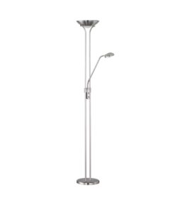 Φωτιστικό Δαπέδου SPOCK Reality LED 24W Νίκελ Ματ Μεταλλικό Dimmable 2200lm+500lm 3000K R42292107