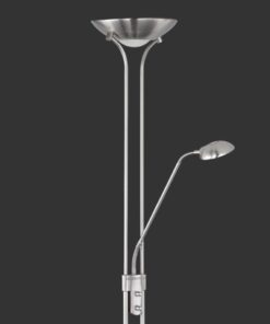 Φωτιστικό Δαπέδου SPOCK Reality LED 24W Νίκελ Ματ Μεταλλικό Dimmable 2200lm+500lm 3000K R42292107