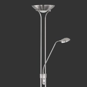 Φωτιστικό Δαπέδου SPOCK Reality LED 24W Νίκελ Ματ Μεταλλικό Dimmable 2200lm+500lm 3000K  R42292107