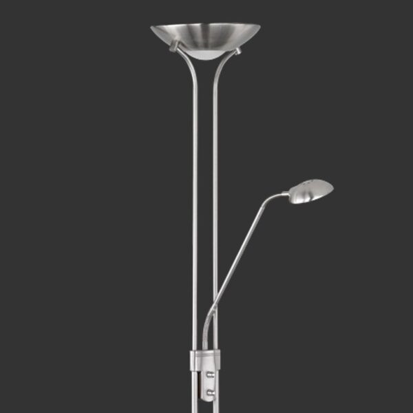 Φωτιστικό Δαπέδου SPOCK Reality LED 24W Νίκελ Ματ Μεταλλικό Dimmable 2200lm+500lm 3000K  R42292107