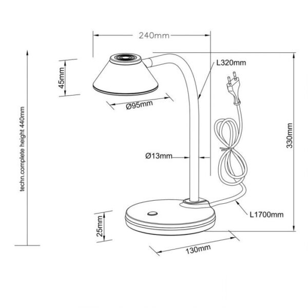 Πορτατίφ Reality LED 3,2W  Τιτάνιο Πλαστικό 270lm 3000K  R52191187