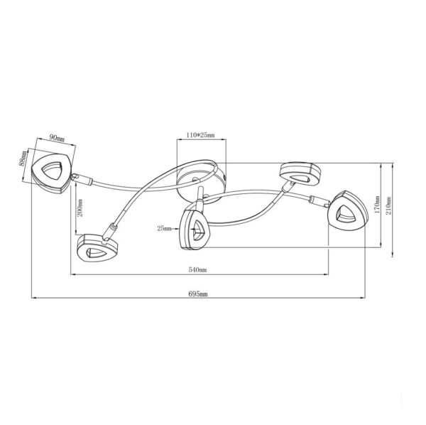 Φωτιστικό Οροφής Reality LED 4,5W  Χρώμιο Μεταλλικό 400lm 3000K  R62135106