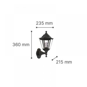 it-Lighting Redfish 1xE27 Outdoor Wall Lamp Black D:36cmx23.5cm (80202614)