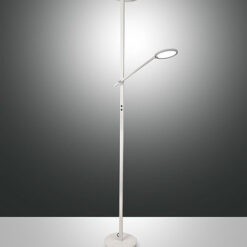 Φωτιτστικό Δαπέδου  Fabas Luce Regina LED 36W+12W  Λευκό Με Dimmer Αφής  3050lm + 1100lm Θερμό 3000K – 3551-10-102