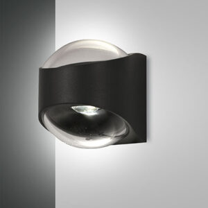 Φωτιστικό Τοίχου  Fabas Luce Remy LED 12W  Μαύρο  IP65 1000lm Θερμό 3000K – 3692-21-101