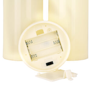 GloboStar® S-79551 ΣΕΤ 3 Διακοσμητικών Realistic Κεριών με LED – Μπαταρίας Ψυχρό Λευκό 6000K Dimmable