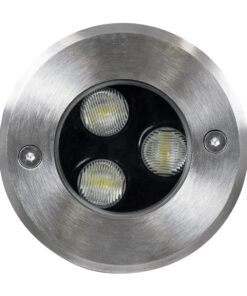 GloboStar® UNDERGROUND-FANI S-90980 Χωνευτό Φωτιστικό Σποτ Δαπέδου LED 12W 1200lm 60° DC 24V Αδιάβροχο IP68 Φ10 x Υ7.5cm Ψυχρό Λευκό 6000K – Ανοξείδωτο Ατσάλι