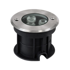 GloboStar® UNDERGROUND-FANI S-90980 Χωνευτό Φωτιστικό Σποτ Δαπέδου LED 12W 1200lm 60° DC 24V Αδιάβροχο IP68 Φ10 x Υ7.5cm Ψυχρό Λευκό 6000K – Ανοξείδωτο Ατσάλι