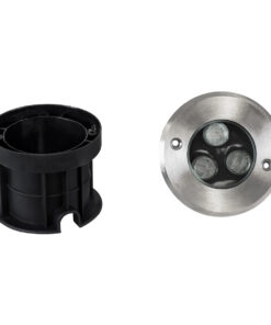 GloboStar® UNDERGROUND-FANI S-90980 Χωνευτό Φωτιστικό Σποτ Δαπέδου LED 12W 1200lm 60° DC 24V Αδιάβροχο IP68 Φ10 x Υ7.5cm Ψυχρό Λευκό 6000K – Ανοξείδωτο Ατσάλι