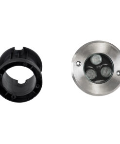 GloboStar® UNDERGROUND-FANI S-90980 Χωνευτό Φωτιστικό Σποτ Δαπέδου LED 12W 1200lm 60° DC 24V Αδιάβροχο IP68 Φ10 x Υ7.5cm Ψυχρό Λευκό 6000K – Ανοξείδωτο Ατσάλι