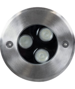 GloboStar® UNDERGROUND-FANI S-90981 Χωνευτό Φωτιστικό Σποτ Δαπέδου LED 12W 1020lm 60° DC 24V Αδιάβροχο IP68 Φ10 x Υ7.5cm RGBW DMX512 – Ανοξείδωτο Ατσάλι