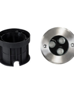 GloboStar® UNDERGROUND-FANI S-90981 Χωνευτό Φωτιστικό Σποτ Δαπέδου LED 12W 1020lm 60° DC 24V Αδιάβροχο IP68 Φ10 x Υ7.5cm RGBW DMX512 – Ανοξείδωτο Ατσάλι