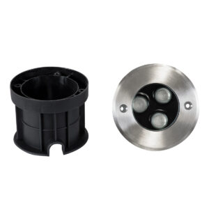 GloboStar® UNDERGROUND-FANI S-90981 Χωνευτό Φωτιστικό Σποτ Δαπέδου LED 12W 1020lm 60° DC 24V Αδιάβροχο IP68 Φ10 x Υ7.5cm RGBW DMX512 – Ανοξείδωτο Ατσάλι