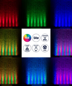 GloboStar® WASHER-DAIA S-90995 Μπάρα Φωτισμού Wall Washer LED 54W 5400lm 30° AC 230V Αδιάβροχο IP65 Μ100 x Π7.5 x Υ7cm Πολύχρωμο RGB DMX512 Display on Body – Ασημί