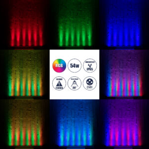 GloboStar® WASHER-DAIA S-90995 Μπάρα Φωτισμού Wall Washer LED 54W 5400lm 30° AC 230V Αδιάβροχο IP65 Μ100 x Π7.5 x Υ7cm Πολύχρωμο RGB DMX512 Display on Body – Ασημί