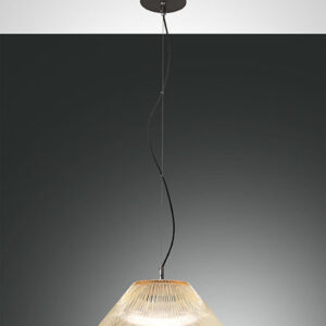 Κρεμαστό Φωτιστικό   Fabas Luce Salento E27 Μελί     – 3637-40-125