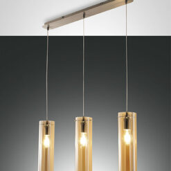Κρεμαστό Φωτιστικό   Fabas Luce Sintesi 3X E27 Μελί     – 3480-47-125