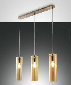 Κρεμαστό Φωτιστικό   Fabas Luce Sintesi 3X E27 Μελί     – 3480-47-125