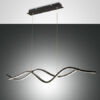Κρεμαστό Φωτιστικό   Fabas Luce Sinuo LED 36W  Μαύρο Steps dimmable  3880lm Θερμό 3000K – 3666-45-101