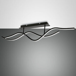 Φωτιστικό Οροφής  Fabas Luce Sinuo LED 36W  Μαύρο Steps dimmable  3880lm Θερμό 3000K – 3666-65-101