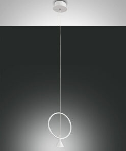 Κρεμαστό Φωτιστικό   Fabas Luce Sirio LED 8W  Λευκό   750lm Θερμό 3000K – 3388-40-102