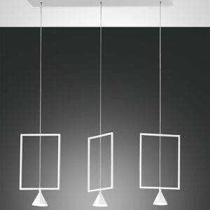 Κρεμαστό Φωτιστικό   Fabas Luce Sirio LED 24W  Λευκό Dimmable  2260lm Θερμό 3000K – 3390-49-102