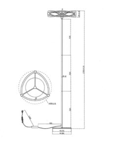 Φωτιστικό Δαπέδου Trio Lighting LED 31W Ορείχαλκος Ματ Μεταλλικό Dimmable 3700lm 3000K 421210108