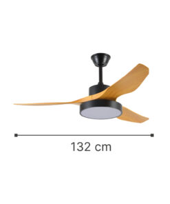 InLight Nitinat 25W 3CCT LED Fan Light in Black with Wooden Color (102000220)