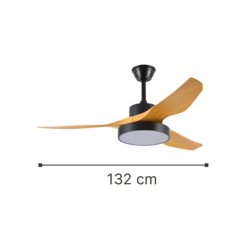 InLight Nitinat 25W 3CCT LED Fan Light in Black with Wooden Color (102000220)