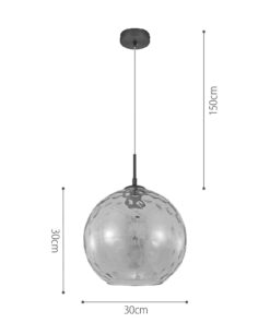 InLight Κρεμαστό φωτιστικό από μελί γυαλί 1XE27 D:30cm (4039-A-Amber)