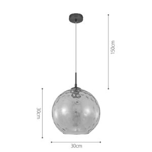 InLight Κρεμαστό φωτιστικό από διάφανο γυαλί 1XE27 D:30cm (4039-A-Transparent)