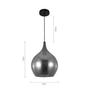 InLight Κρεμαστό φωτιστικό από φιμέ γυαλί 1XE27 D:26cm (4040-Fime)