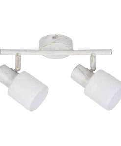 InLight Επιτοίχιο σποτ από μέταλλο σε απόχρωση λευκής πατίνας (9079-2Φ-Λευκή Πατίνα)