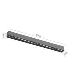 InLight Φωτιστικό LED 18W 3000K για Ultra-Thin μαγνητική ράγα σε λευκή απόχρωση D:33,8cmX2,4cm (T02901-WH)