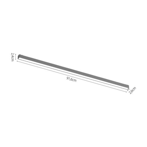 InLight Φωτιστικό LED 30W 3000K για Ultra-Thin μαγνητική ράγα σε μαύρη απόχρωση D:91,6cmX2,4cm (T03201-BL)