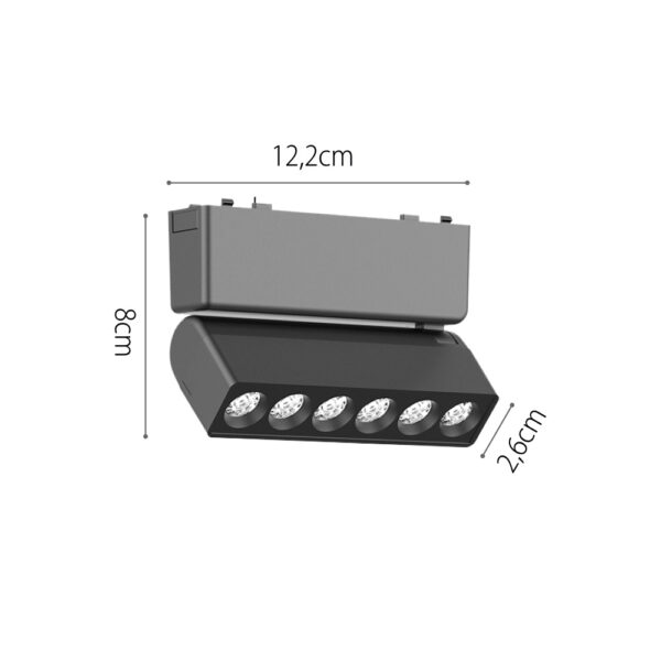 InLight Φωτιστικό LED 6W 3000K για Ultra-Thin μαγνητική ράγα σε μαύρη απόχρωση D:12,2cmX8cm (T03301-BL)
