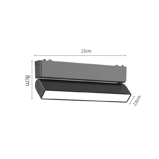 InLight Φωτιστικό LED 10W 3000K για Ultra-Thin μαγνητική ράγα σε μαύρη απόχρωση D:23cmX8cm (T03401-BL)