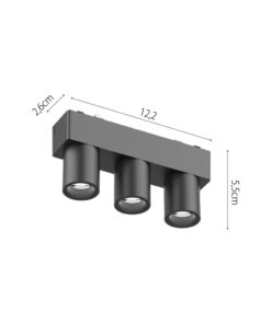 InLight Φωτιστικό LED 6W 3000K για Ultra-Thin μαγνητική ράγα σε μαύρη απόχρωση D:12,5cmX5,5cm (T03601-BL)