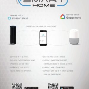 Wi-Fi Διακόπτης Online Switch Smart Home Συμβατός Με Amazon Alexa & Google Home V-TAC – 8422