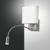 Φωτιστικό Τοίχου  Fabas Luce Vietri LED 8W + 3W  Νίκελ Σατινέ   720lm + 270lm Θερμό 3000K – 3432-24-178