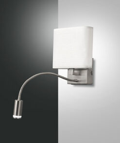 Φωτιστικό Τοίχου  Fabas Luce Vietri LED 8W + 3W  Νίκελ Σατινέ   720lm + 270lm Θερμό 3000K – 3432-24-178