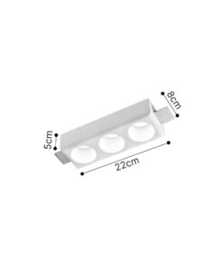 Inlight Χωνευτό τετράγωνο σποτ από γύψο 3XGU10 D:22cm (Χ0013-WH)