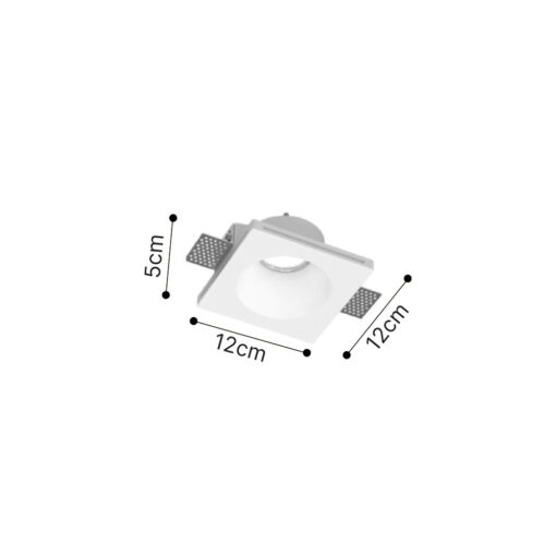 Inlight Χωνευτό τετράγωνο σποτ από γύψο 1XGU10 D:12cm (Χ0014-WH)