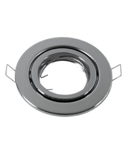 Σποτ οροφής στρογγυλό, χρώμιο, κατάλληλο για λάμπες LED, εύκολη τοποθέτηση σε ψευδοροφές.