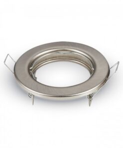 Μεταλλικό σποτάκι χωνευτό, νίκελ σατινέ, στρογγυλό, για λάμπες LED. Κατάλληλο για οροφές εσωτερικών χώρων.