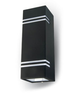 Μαύρο φωτιστικό εξωτερικού χώρου, μοντέρνος σχεδιασμός με διπλή κατεύθυνση φωτισμού. στεγανότητα IP44.